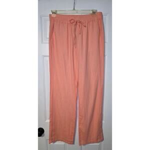 NWT Love Tree Womens Linen Blend Peach‎ Pull On Pants Size L